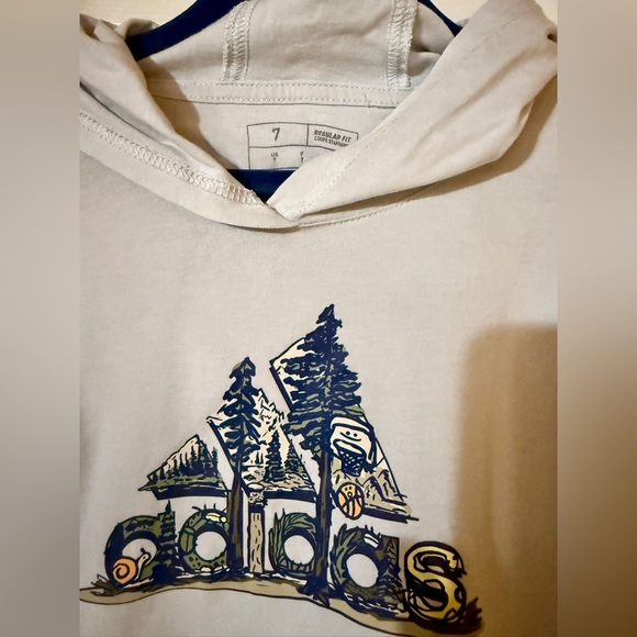Adidas Off-White Hoodie with Nature Graphic - Picture 3 of 4